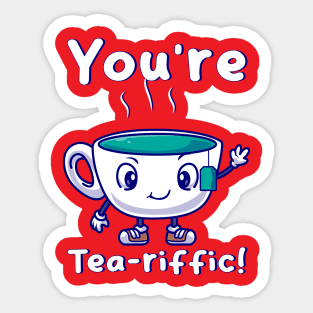 Tea-riffic Vibes: Spread Positivity with this Charming Teacup Design Sticker